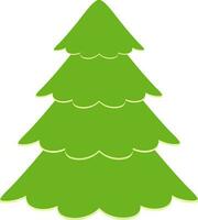 Green Christmas Tree in flat style. vector