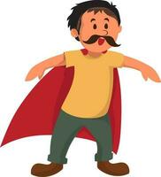 Illustration of little boy with mustache. vector