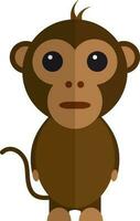 Cute monkey cartoon character. vector