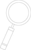 Line art illustration of a magnifying. vector