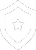 Symbol of shield with star. vector