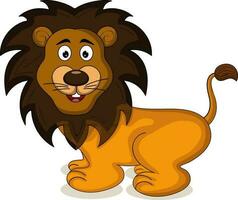 Smiling lion cartoon character. vector