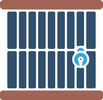 Prison in blue and brown color. vector