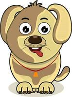 Cute funny puppy character. vector