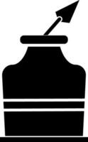 Isolated ink bottle in black and white color. vector