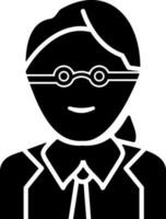 personaje de un abogado mujer vistiendo los anteojos. vector
