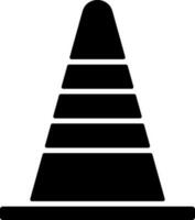 Isolated construction cone in flat style. vector