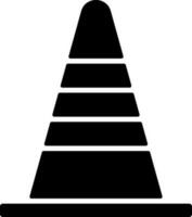 Isolated construction cone in flat style. vector