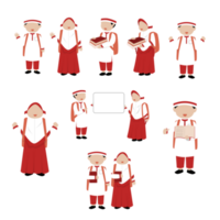 Set collection of elementary school muslim students png