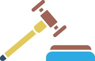 Judge gavel in flat style illustration. vector