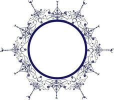 circular floral marco o barroco línea Arte ilustración. vector