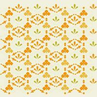 Orange color floral design pattern on seamless background. vector
