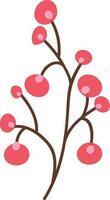 Pink berries on white background. vector