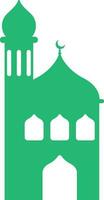 Mosque with minaret on white background. vector