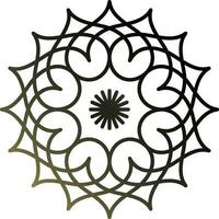 Black shiny flower design. vector