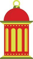 Glossy red and yellow hanging lantern. vector