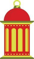 Glossy red and yellow hanging lantern. vector