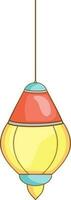 Hanging lantern on white background. vector