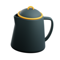 Enjoy a hot drink in the wilderness with this 3D icon of a kettle. png