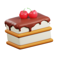 Indulge in the decadent pleasure of melted chocolate cake adorned with creamy goodness and topped with juicy cherries. png
