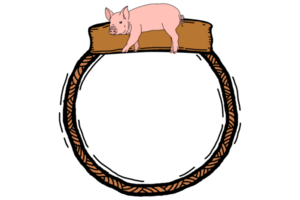 Rahmen mit Schwein Thema Design png