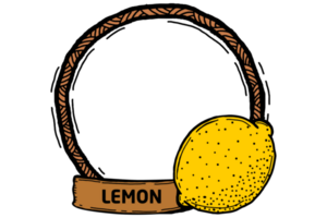 Cadre conception avec citron thème png