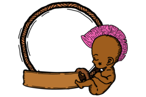 Cadre conception avec noir bébé punk thème png