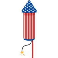 4th of July firework rocket flat. png