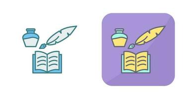 Unique Quill and Book Vector Icon