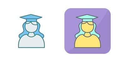 Unique Female Graduate Vector Icon