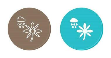 Flower with rain Vector Icon