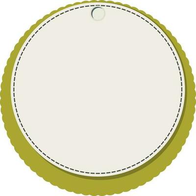 Rounded tag, sticker or label design.
