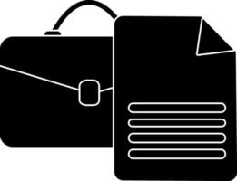 Icon of briefcase with document for searching job. vector