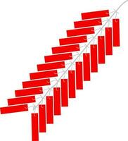 Flat illustration of red firecracker. vector