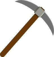 Brown and grey pickaxe. vector