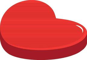 3D shiny red heart on white background. vector