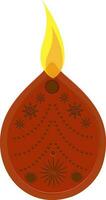 Illustration of illuminated oil lamp design. vector