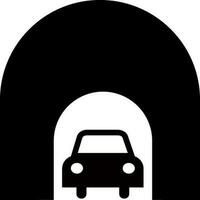 Underground tunnel icon with car. vector