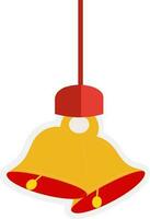 Hanging christmas bell illustration, as decorative element. vector