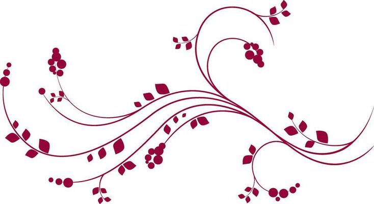 Floral abstract design pattern isolated on white background.