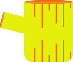 Isolated watering pot in orange and yellow color. vector