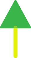 Green and yellow tree in flat style. vector