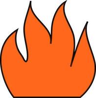 Orange fire icon. vector