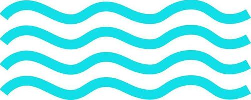 Flat style waves in blue color. vector
