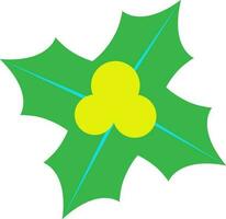 Flat style holly berry in yellow and green color. vector