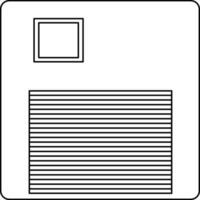 Floppy disk icon in stroke for multimedia concept. vector