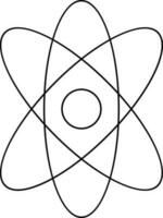 Black line art atomic structure icon. vector
