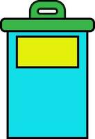 Isolated dustbin in flat style. vector