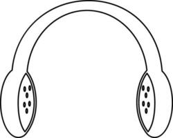 Headphone icon in stroke for music concept in isolated. vector