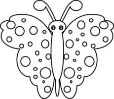Illustration of a butterfly in black line art. vector